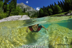 Mi daughter Maja swimming in river Soca...Nauticam housin... by Melita Bubek 